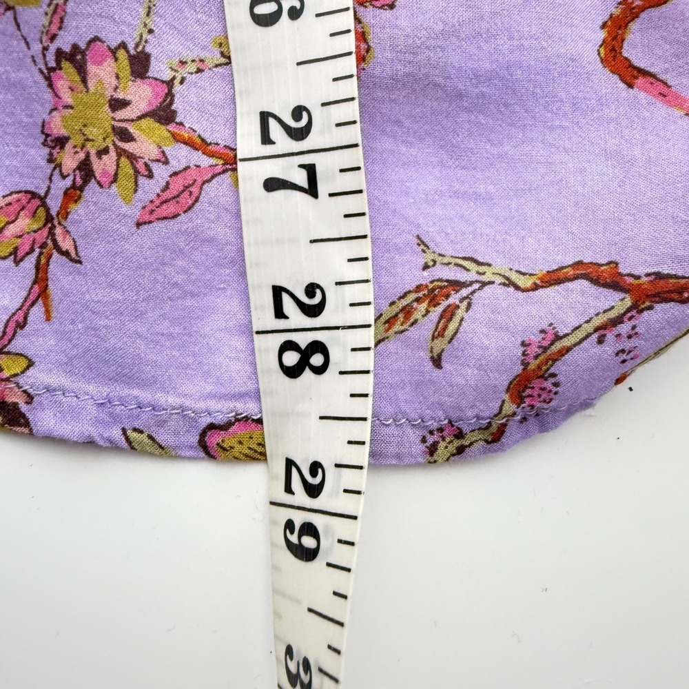 Pilcro Floral Bird Button Down Shirt Womens Sm Purple Viscose Blouse - Picture 4 of 8